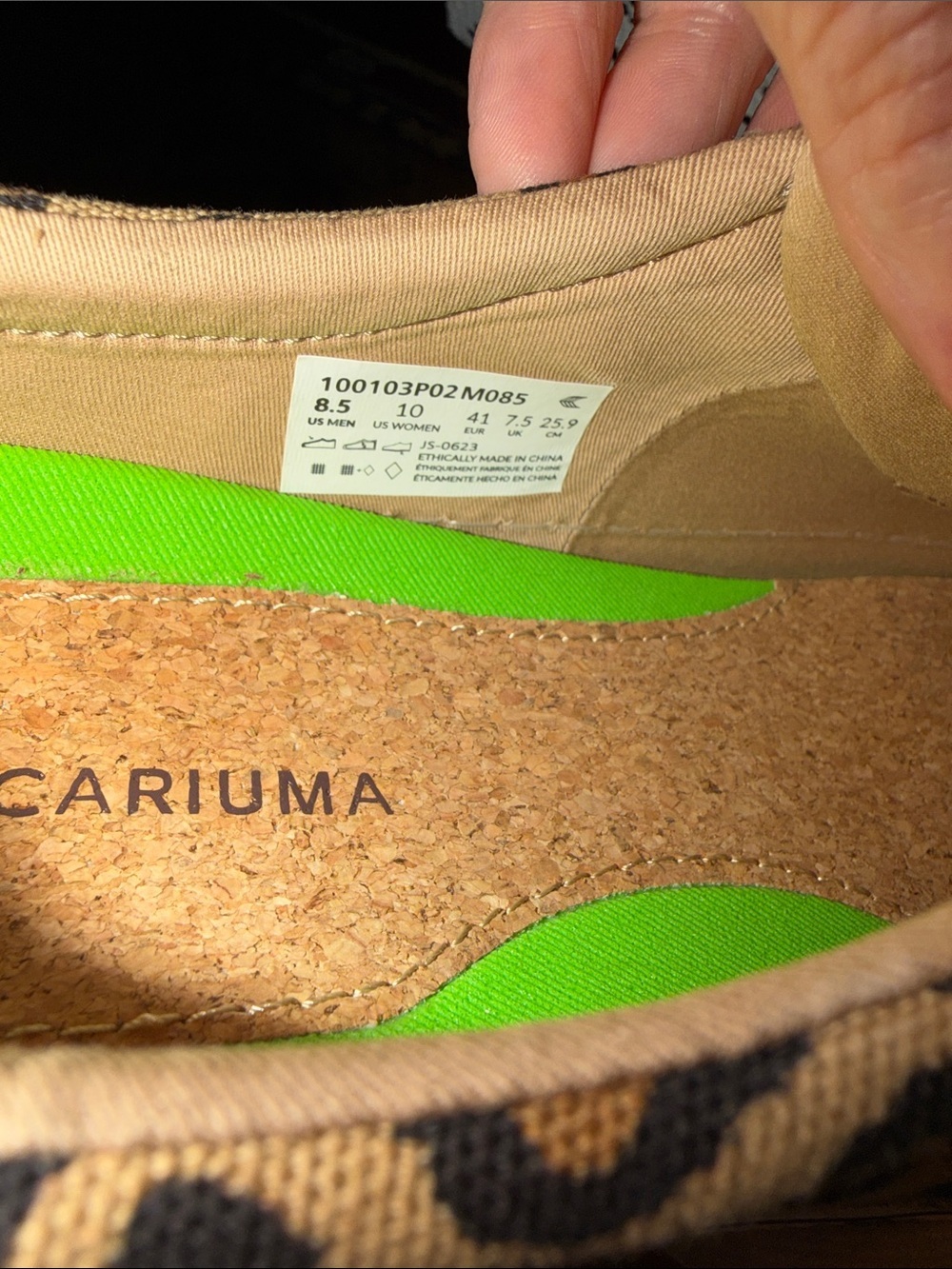 Cariuma Leopard Print Canvas Sneakers in Brown and Cream - Picture 6 of 7